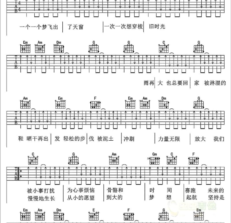 《草原乡》吉他谱_咪依鲁江