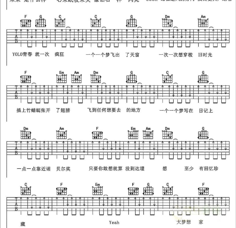 《篱笆墙的影子》吉他谱_蔡国庆
