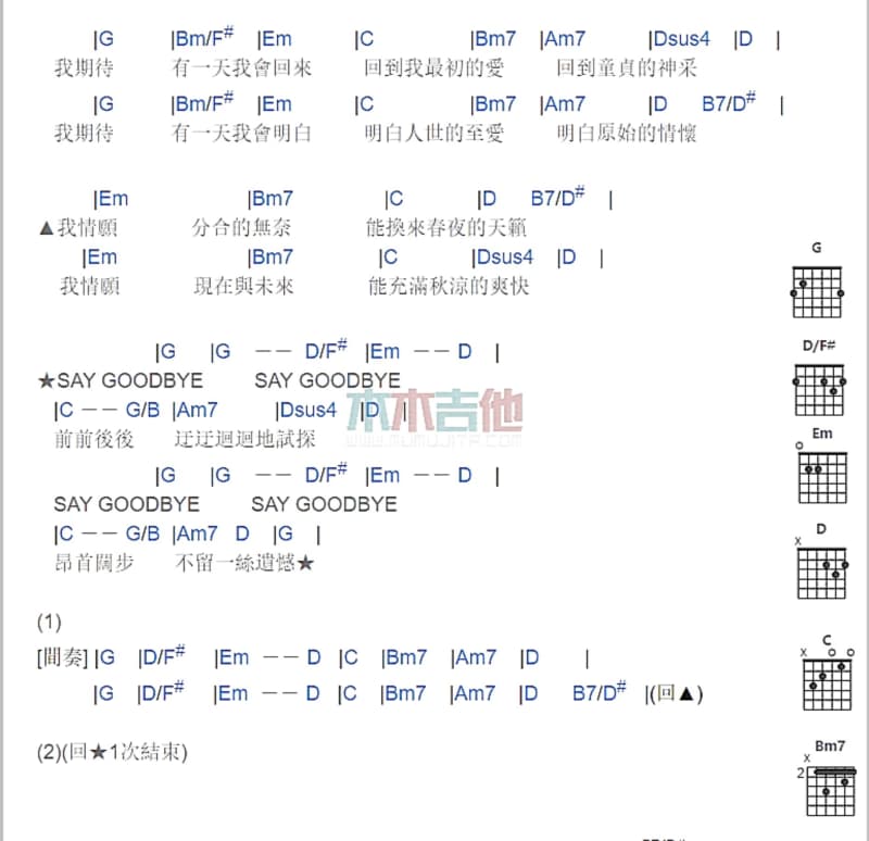 《有多少喜欢就有多少遗憾》吉他谱_南风