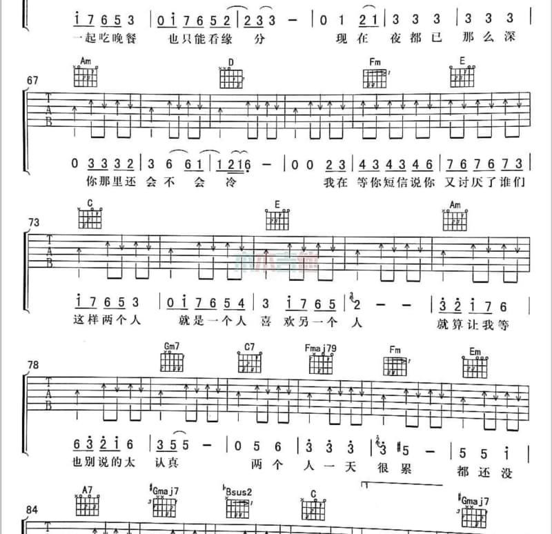 《娜啦啦捺捺》吉他谱_你的大表哥曲甲