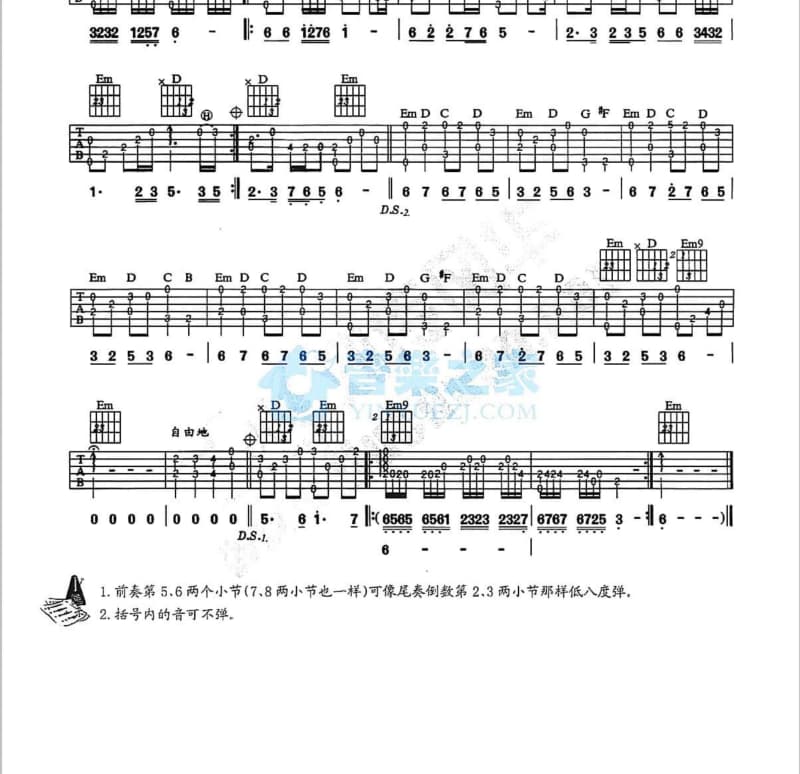 《用情》吉他谱_糯米Nomi