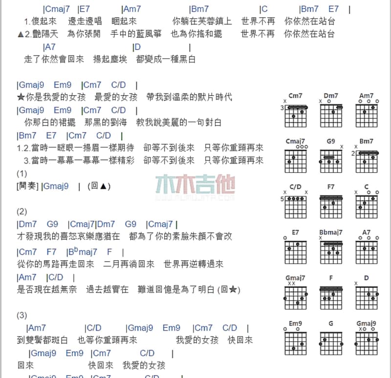 《Nobody》吉他谱_欧阳靖