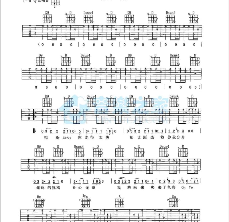 《你们的梦我的未来》吉他谱_庞龙