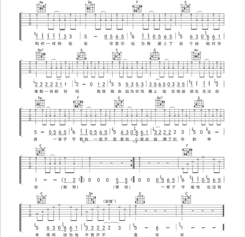 《3D王力宏 Acoustic》吉他谱_胖胖胖