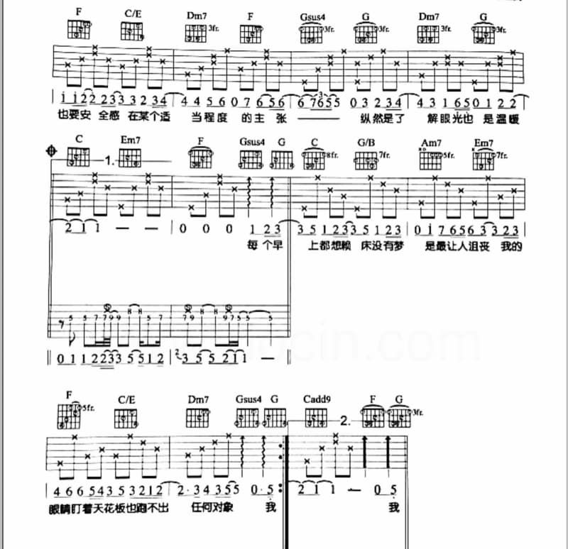 《记得少年那首歌》吉他谱_彭浩淼