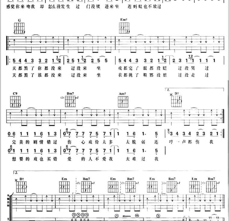 《妈妈教我一支歌》吉他谱_彭野