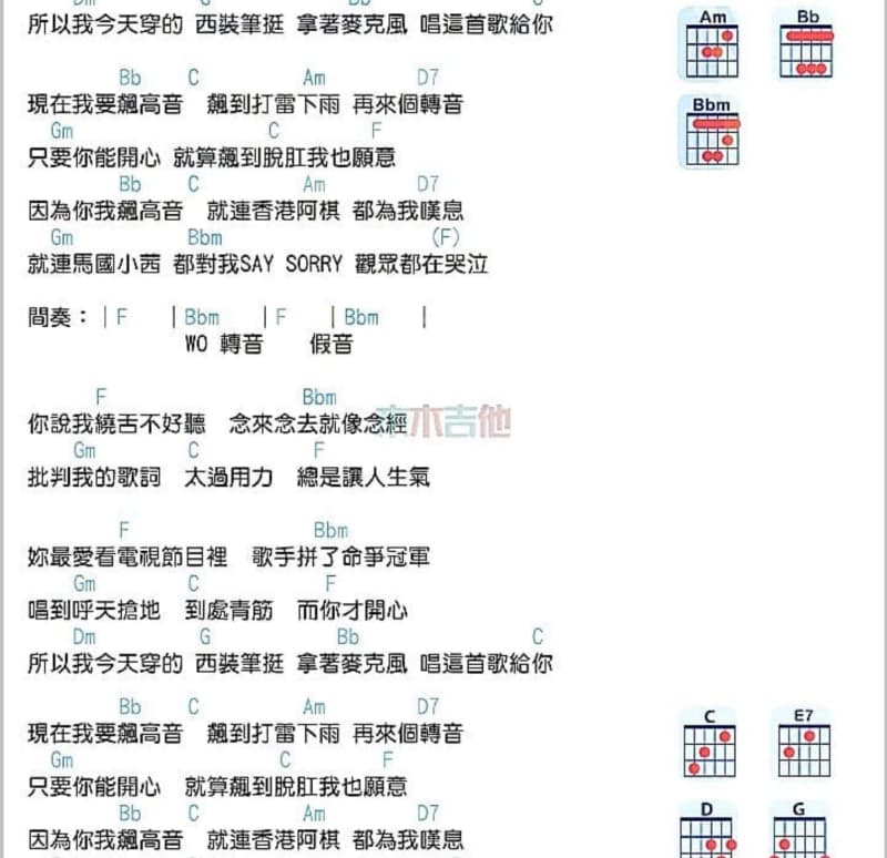 《怎么哭了》吉他谱_七月