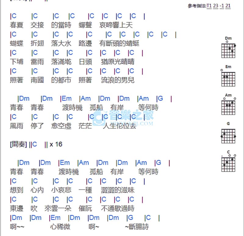 《飞翔》吉他谱_齐峰