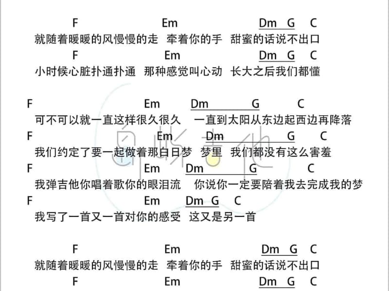 《把信邮进大海》吉他谱_黄征