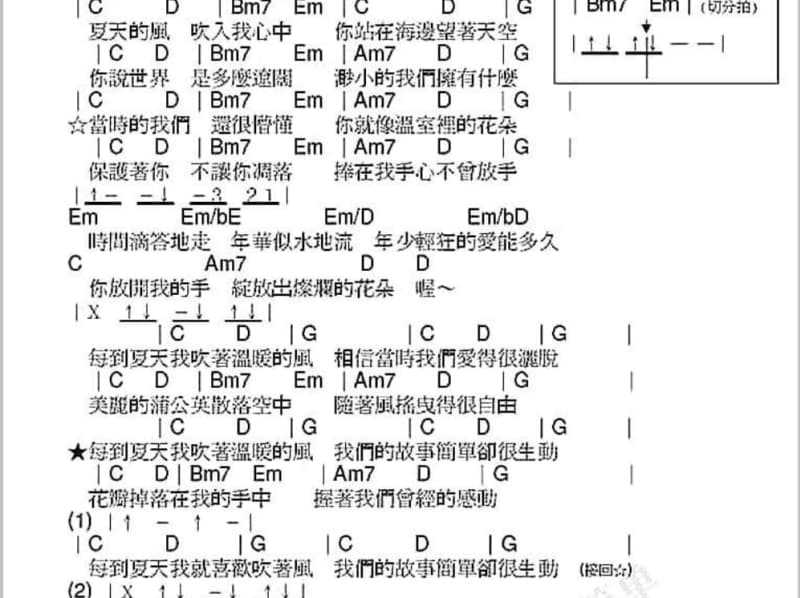《小气鬼》吉他谱_黄征