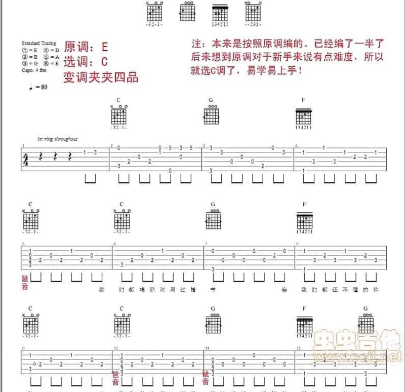 《葡萄美酒等你来》吉他谱_乔军
