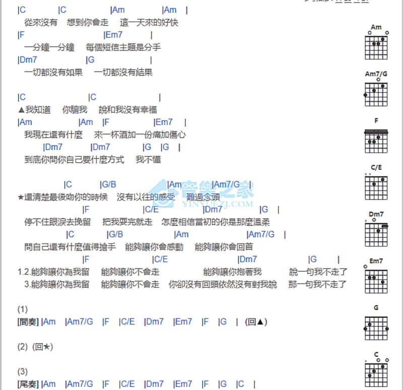 《想阿妹》吉他谱_邱清云