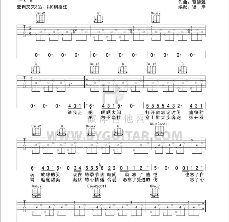 《路口》吉他谱_权振东