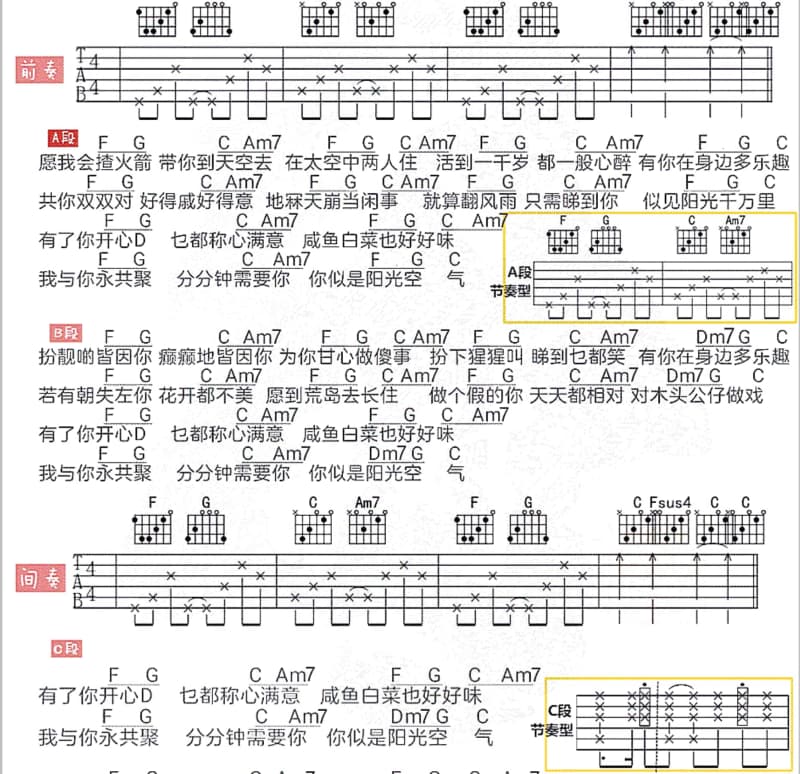 《一路欢唱》吉他谱_曹秦