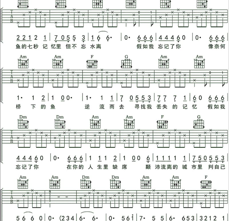 《黄土之恋 》吉他谱_陕北江子