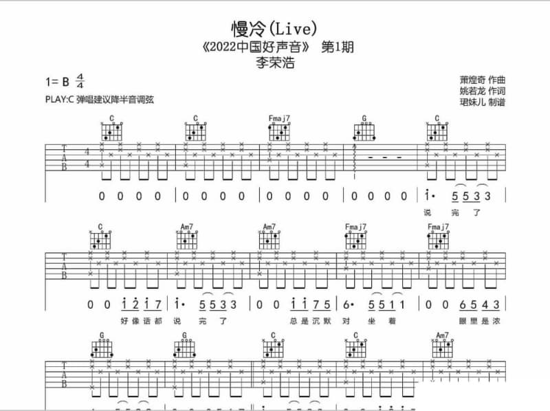 《闭嘴》吉他谱_火山