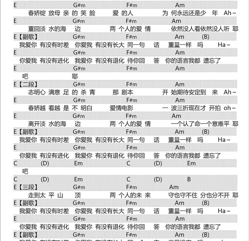 《大链条》吉他谱_沈以诚