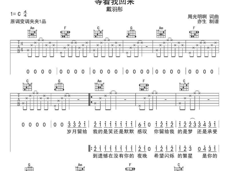 《耍酒疯儿》吉他谱_霍云龙