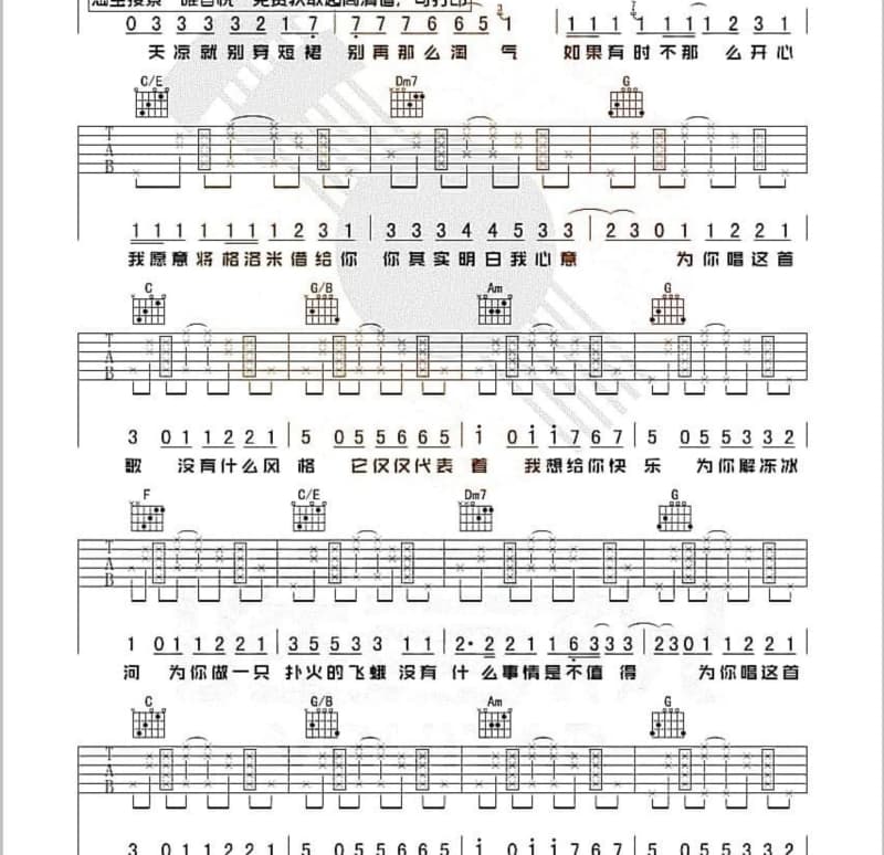 《城里塞外》吉他谱_四川雨泽