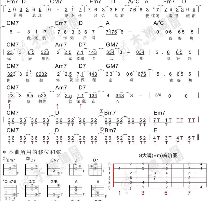 《桃花不用开》吉他谱_coco这个李文