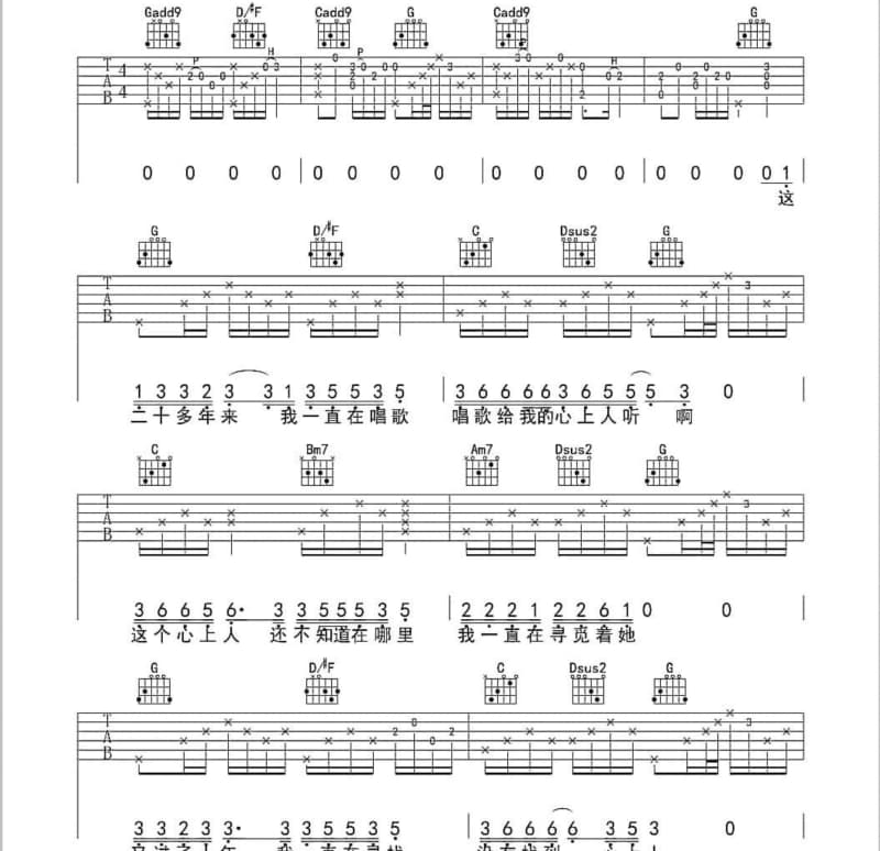《只要你好》吉他谱_孙楠