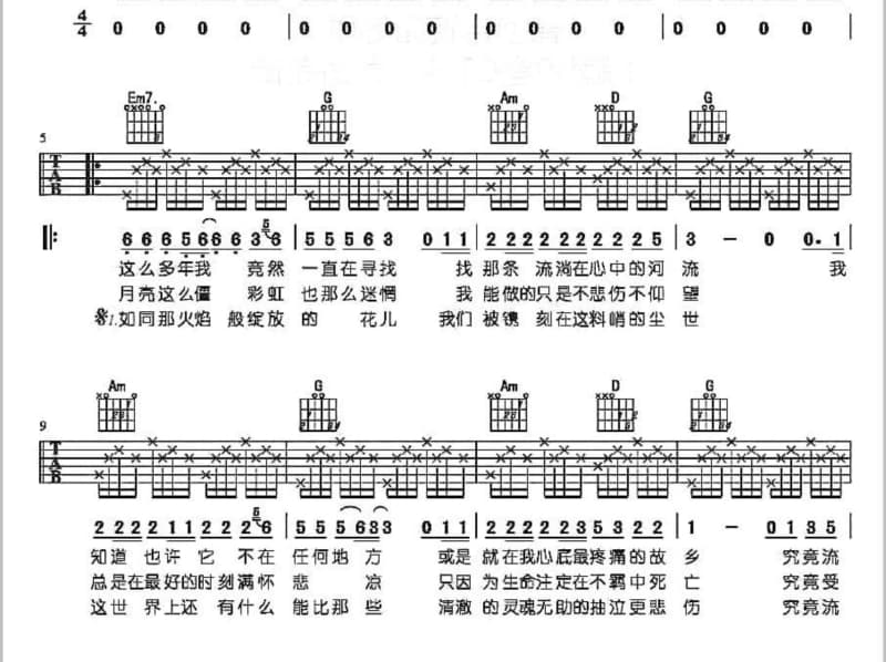 《男人不说累》吉他谱_纪晓斌