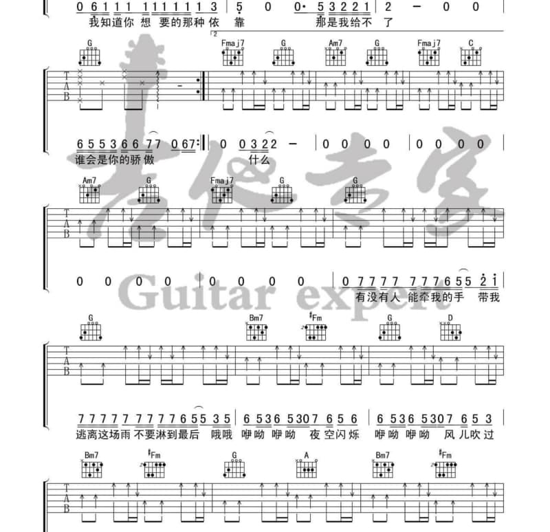 《明天再相聚》吉他谱_田丰