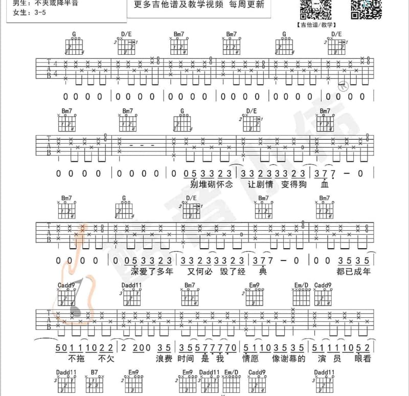 《蓝莲花》吉他谱_铁热沁夫