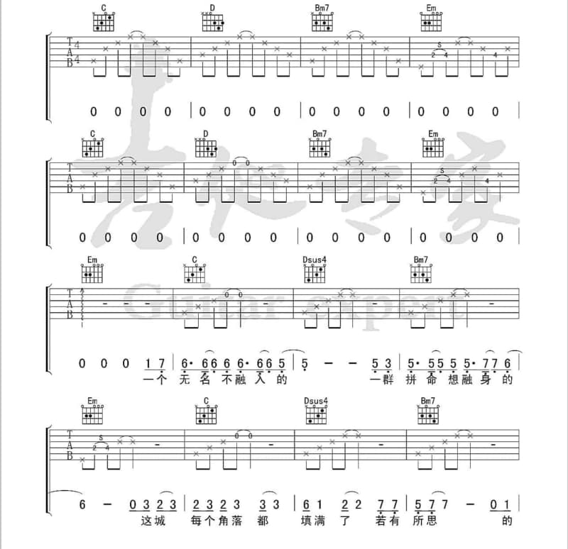 《妈妈的牵挂》吉他谱_常红刚