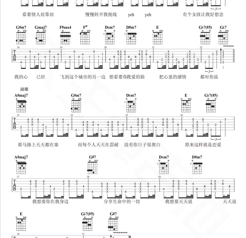 《再见夕阳》吉他谱_童安格