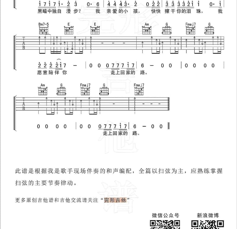 《莎车姑娘》吉他谱_吐洪江