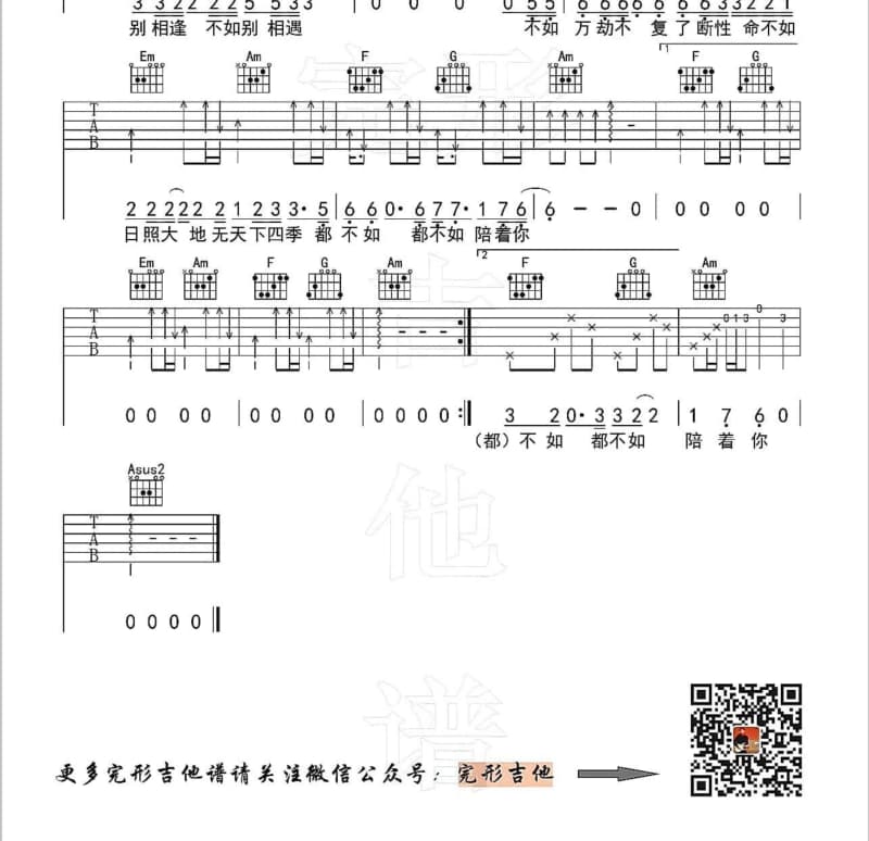 《卑微灵魂的低语》吉他谱_汪峰