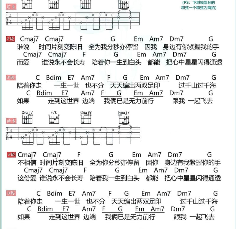 《走出心牢》吉他谱_常绿树