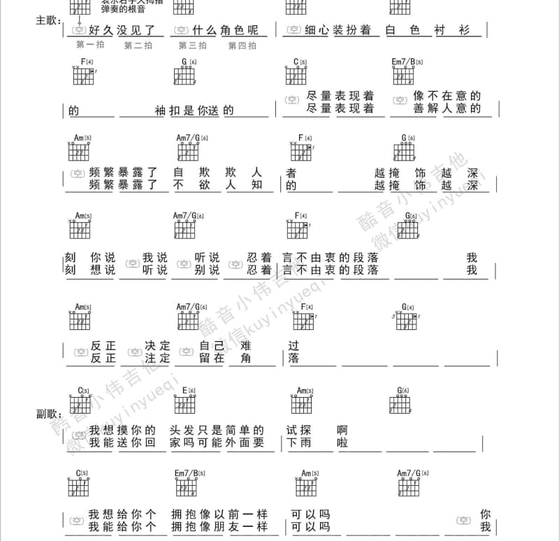 《感谢所有爱我的人》吉他谱_王冠乔