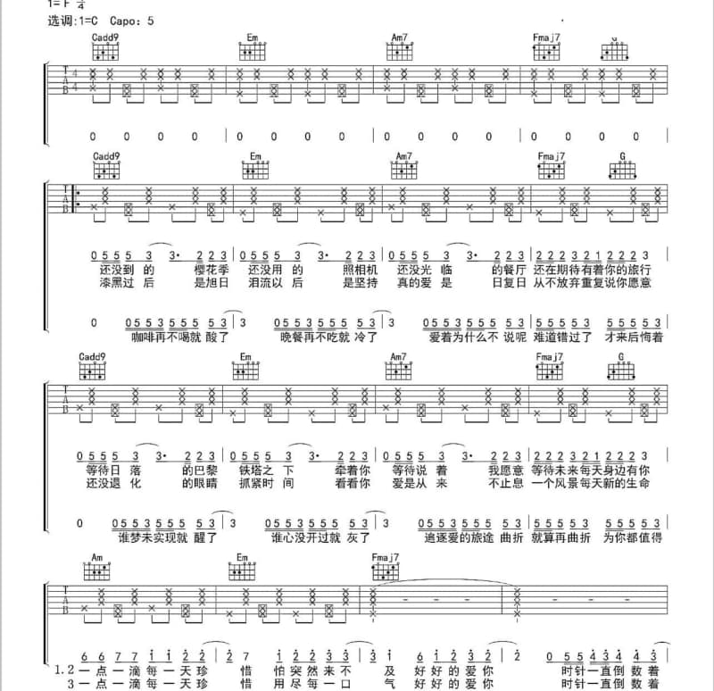 《泪蛋蛋抛在沙蒿蒿林》吉他谱_王建房
