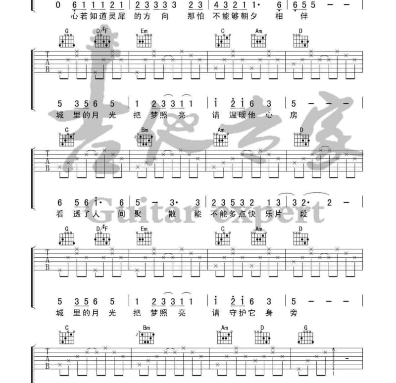《从今天开始》吉他谱_王建杰