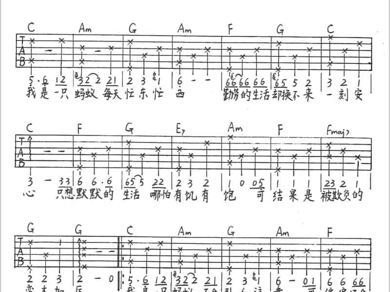 《笑红尘》吉他谱_剑鸿