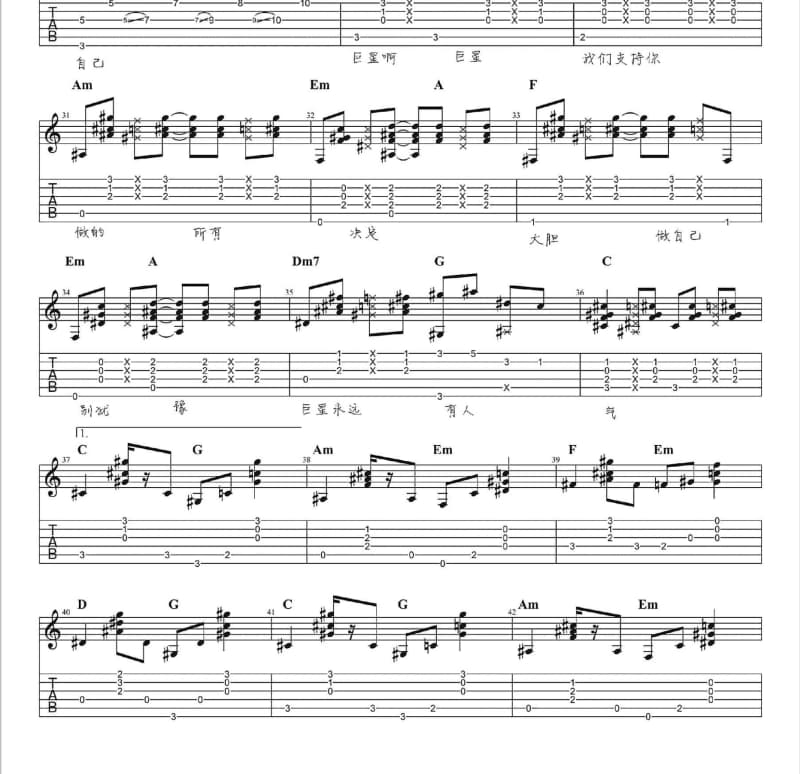 《永远的朋友》吉他谱_王键
