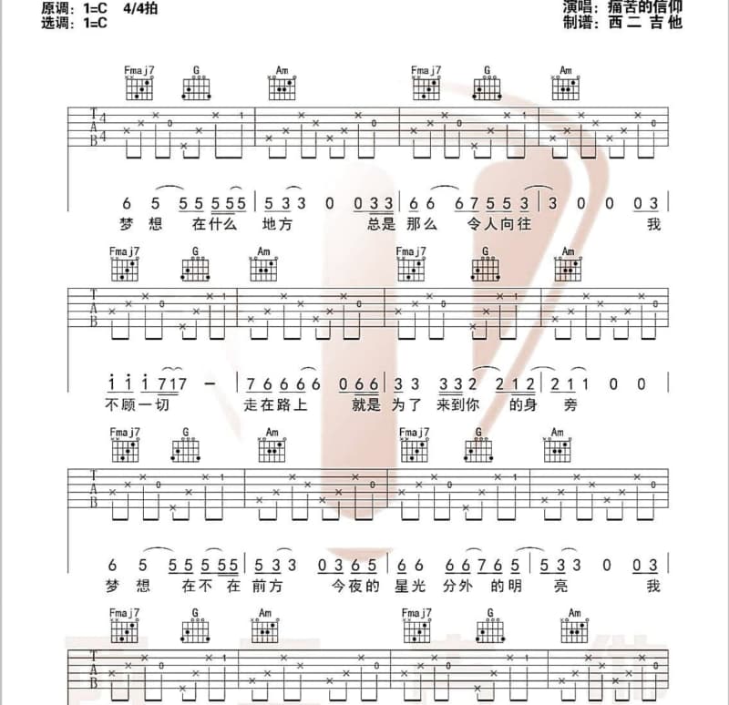《再见王子》吉他谱_王栎鑫