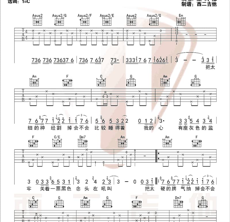 《我没有你说的那么坚强》吉他谱_王冕