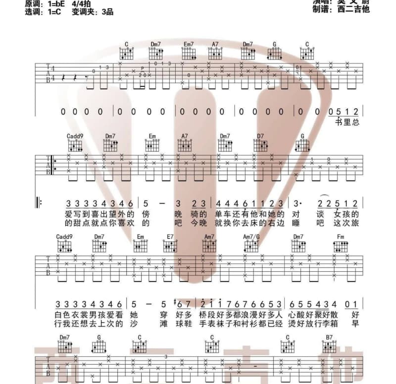 《新在那遥远的地方》吉他谱_王琪