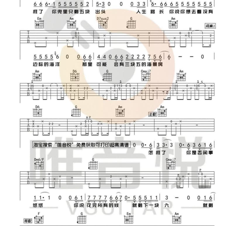 《刘烙莎》吉他谱_王滔