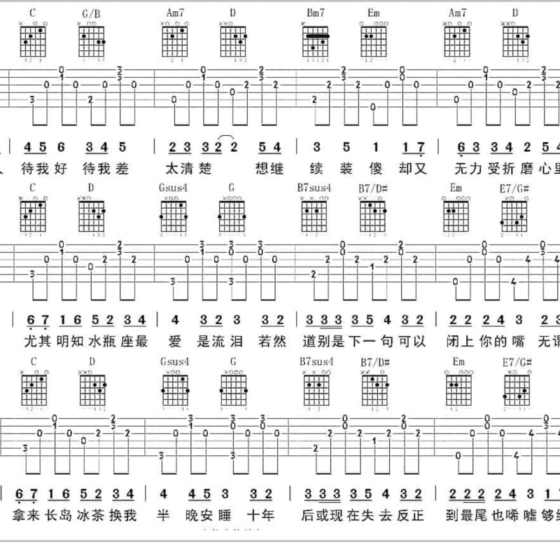 《穿行》吉他谱_王威