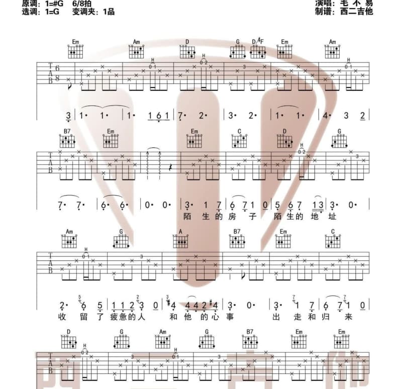 《纸船》吉他谱_王闻