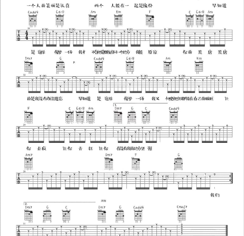 《绝不放手》吉他谱_王晰