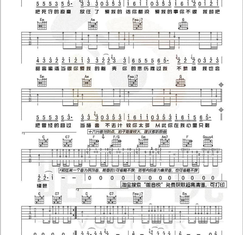 《叶塞尼娅》吉他谱_王晰