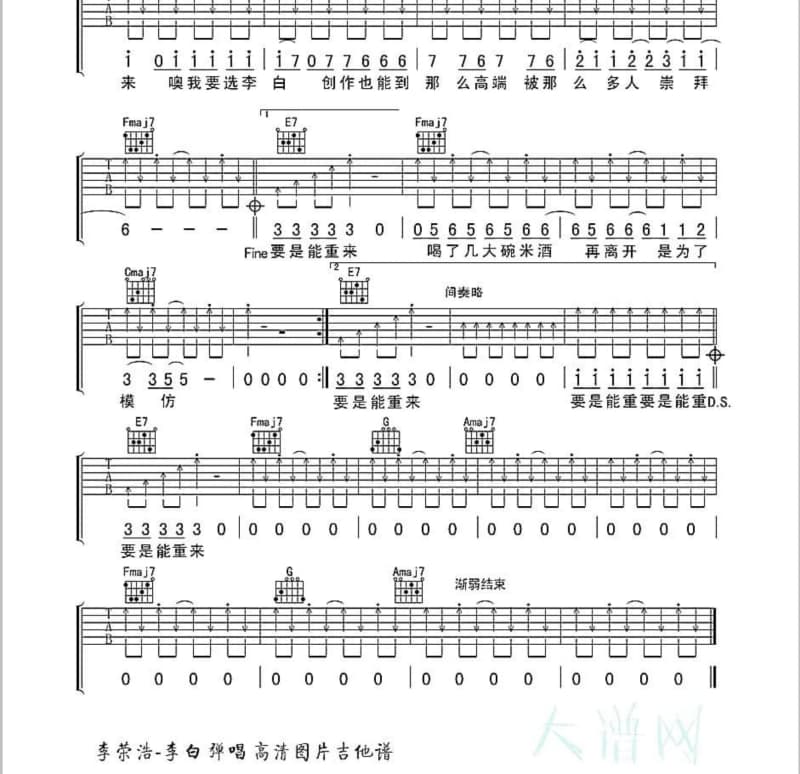 《隔壁阿丑》吉他谱_陈楚生