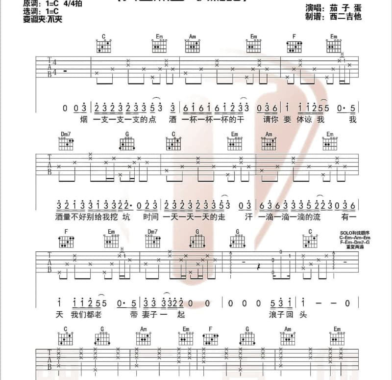 《别怕变老》吉他谱_王以太