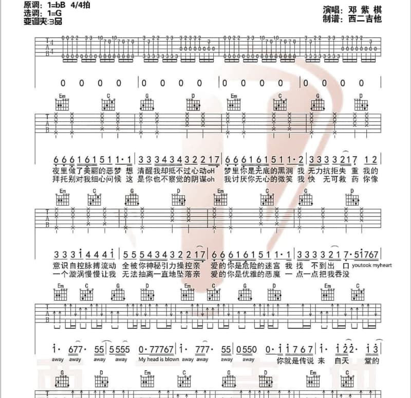 《给我阳光》吉他谱_王绎龙