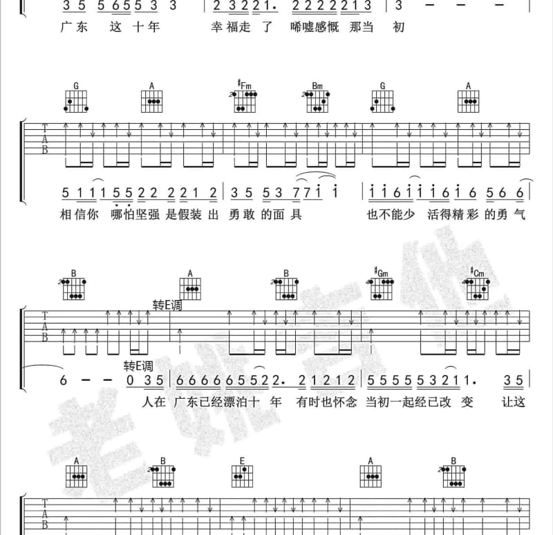 《我们俩》吉他谱_陈楚生